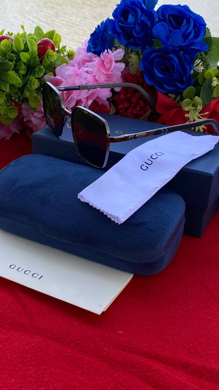 Gucci Square Sunglasses – Gunmetal