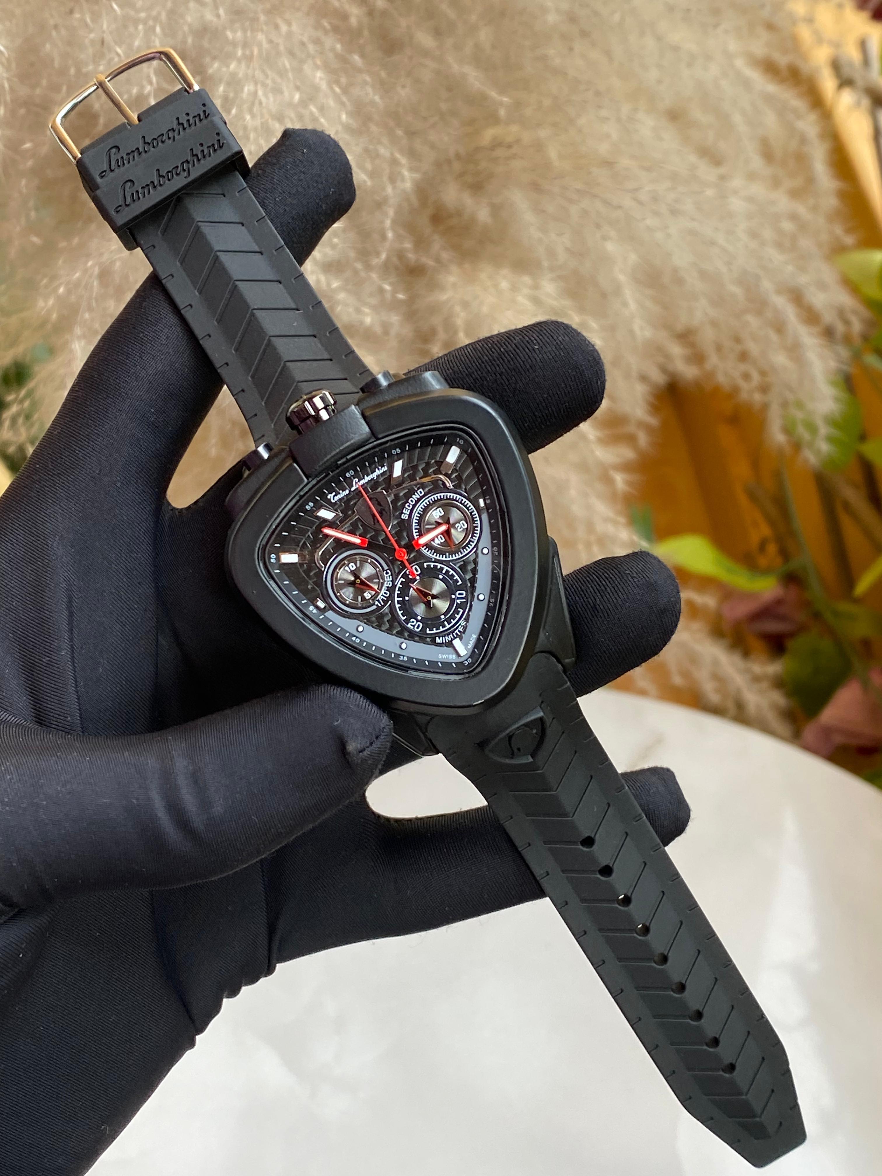 Lamborghini Tonino Chronograph – All Black, Red Accents