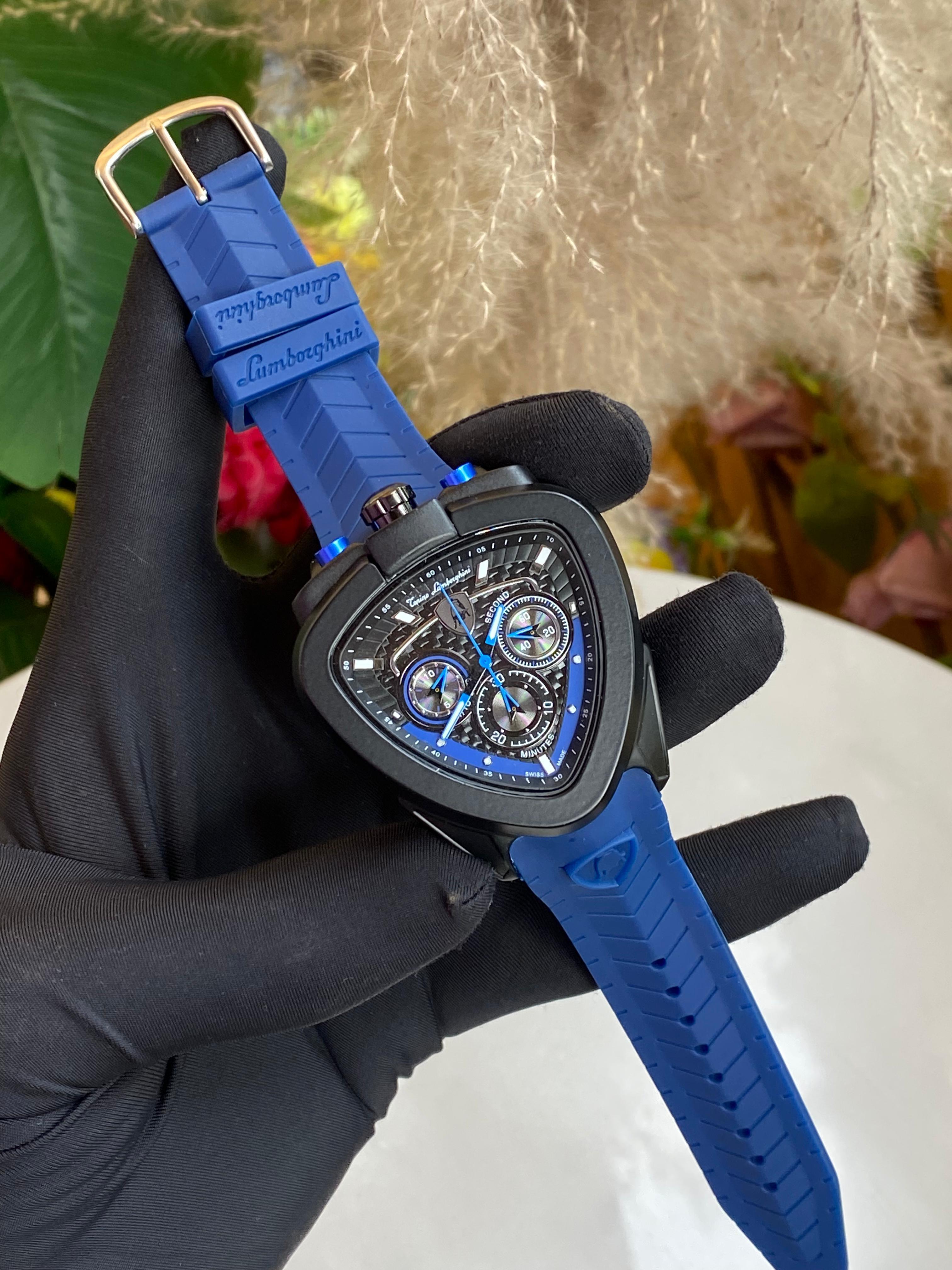 Lamborghini Tonino Chronograph – Black Case, Blue Strap