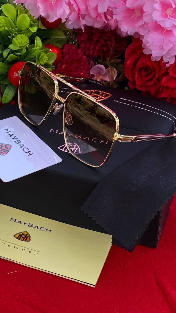 Maybach Aviator Sunglasses – Gold, Red Crest