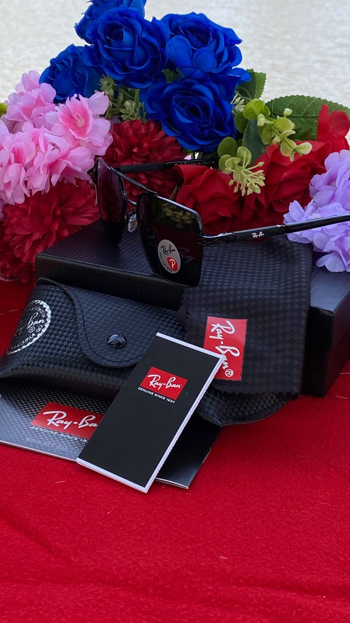 Ray-Ban Black Square Polarized Sunglasses