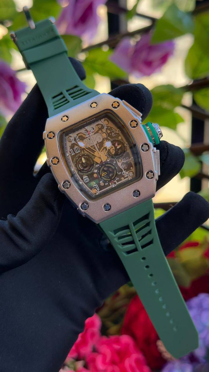 Richard Mille Flyback Chronograph – Rose Gold, Green Strap